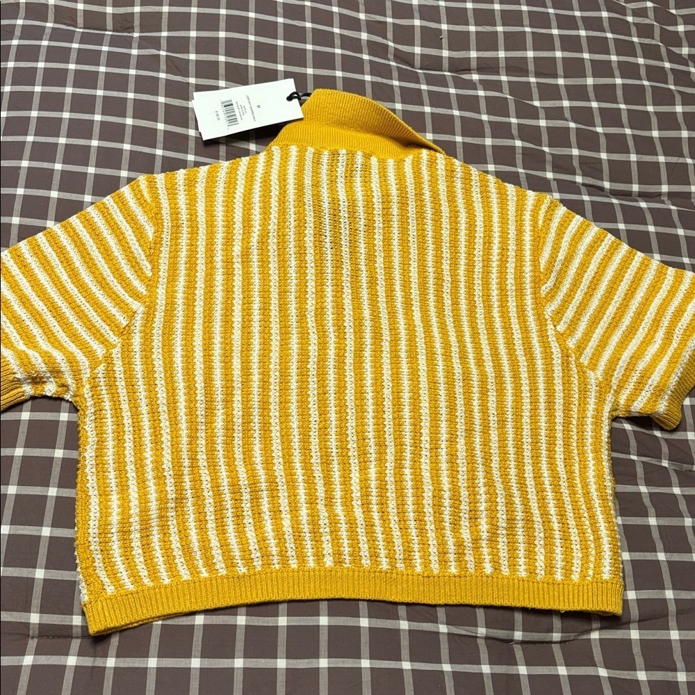 BNWT Onia linen knit cropped polo-MEDIUM - Picture 6 of 6